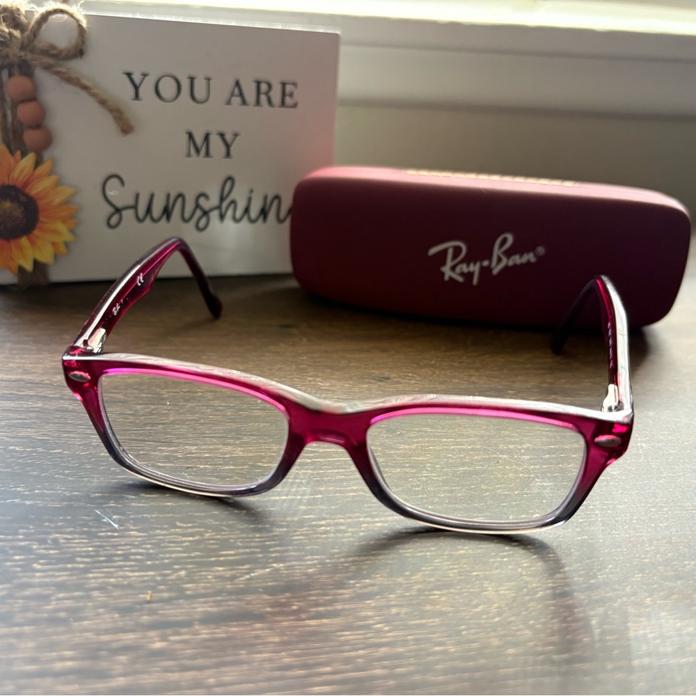 Ray-Ban Burgundy and Black Kids Glasses